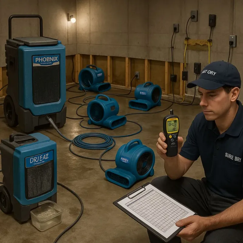 Structural Drying and Dehumidification process in Stanton, MI